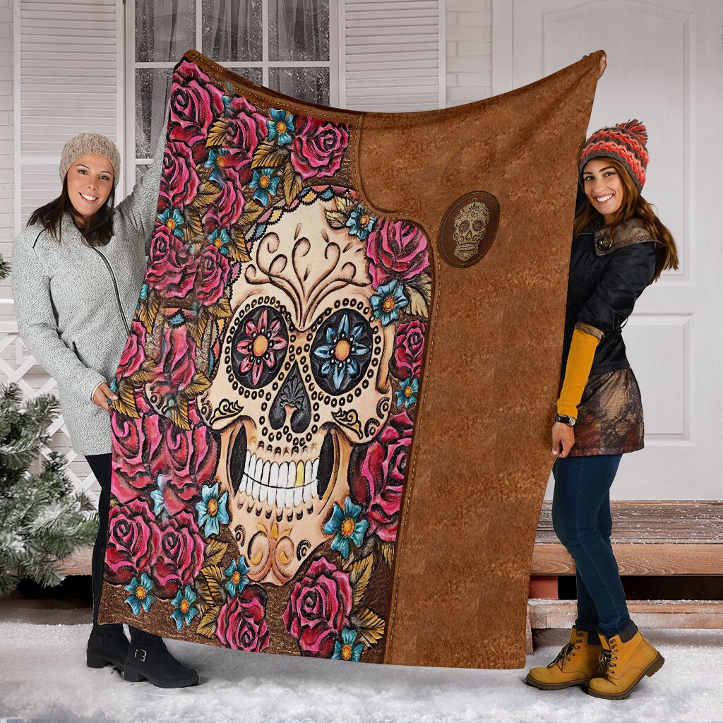 Skull Lovers Beautiful Rose Flannel Blanket For Cozy Bedroom Sofa Decor