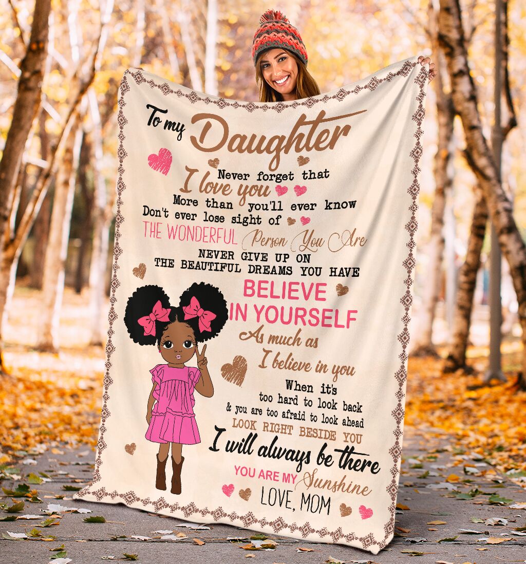 Black Girl To My Daughter African American Flannel Blanket For Cozy Bedroom Sofa Decor