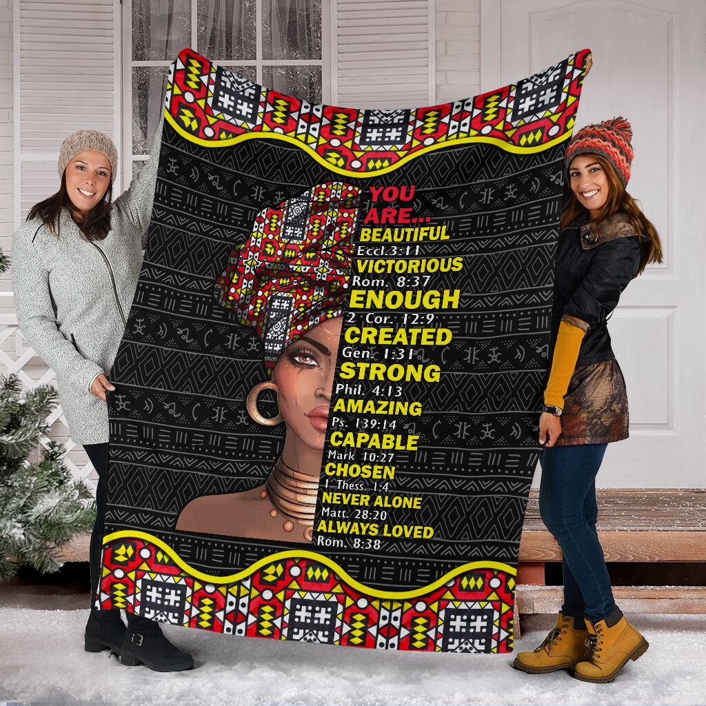 Black Girl God Says You Are African American Strong Flannel Blanket For Cozy Bedroom Sofa Decor