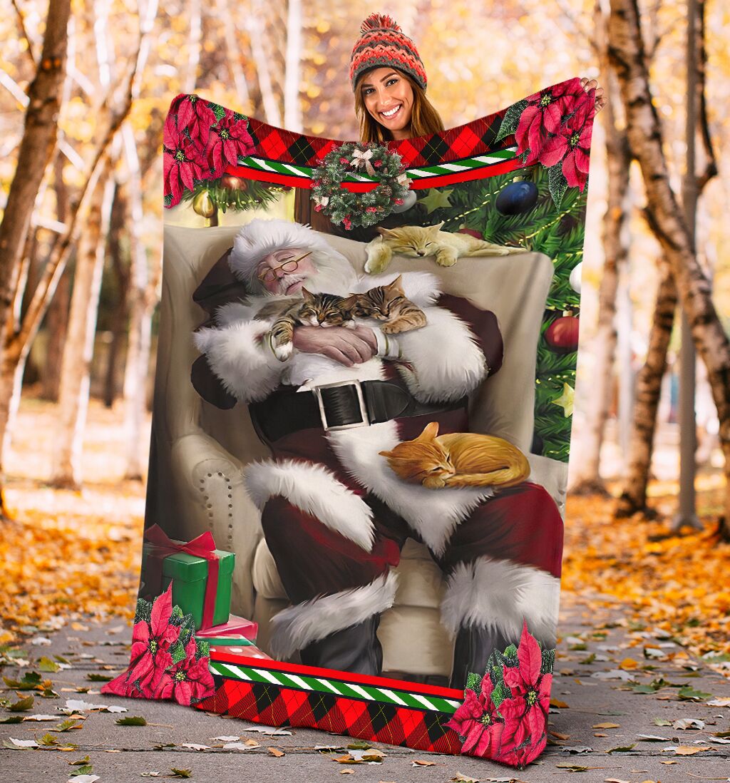 Cat All I Want For Christmas Is A Nap Flannel Blanket For Cozy Bedroom Sofa Decor