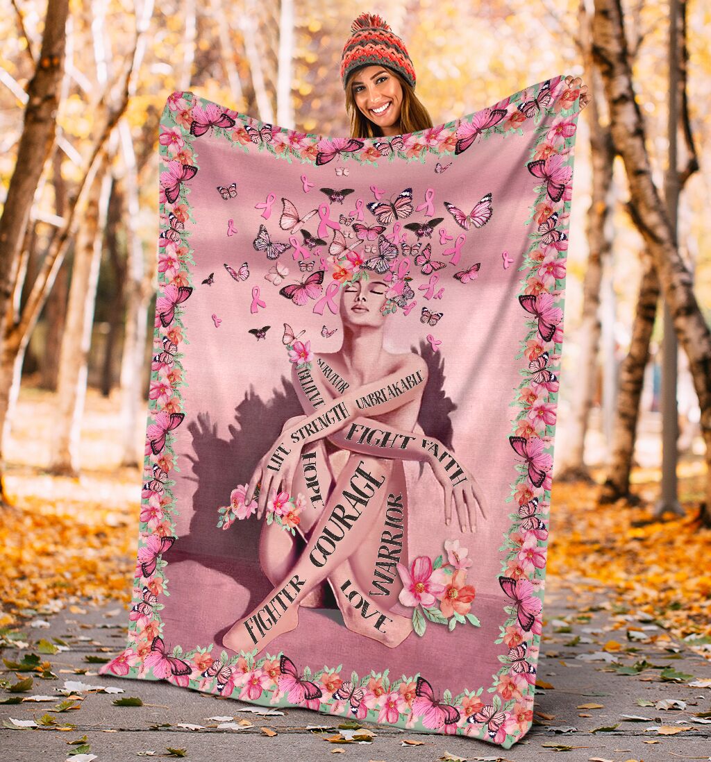 Breast Cancer Survivor Awareness Flannel Blanket For Cozy Bedroom Sofa Decor