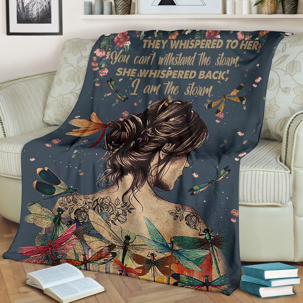 Dragonfly Girl Dragonfly I'm The Storm Flannel Blanket For Cozy Bedroom Sofa Decor