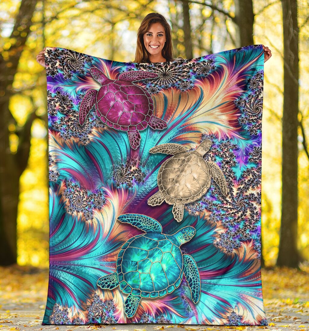 Turtle Magic Flannel Blanket For Cozy Bedroom Sofa Decor
