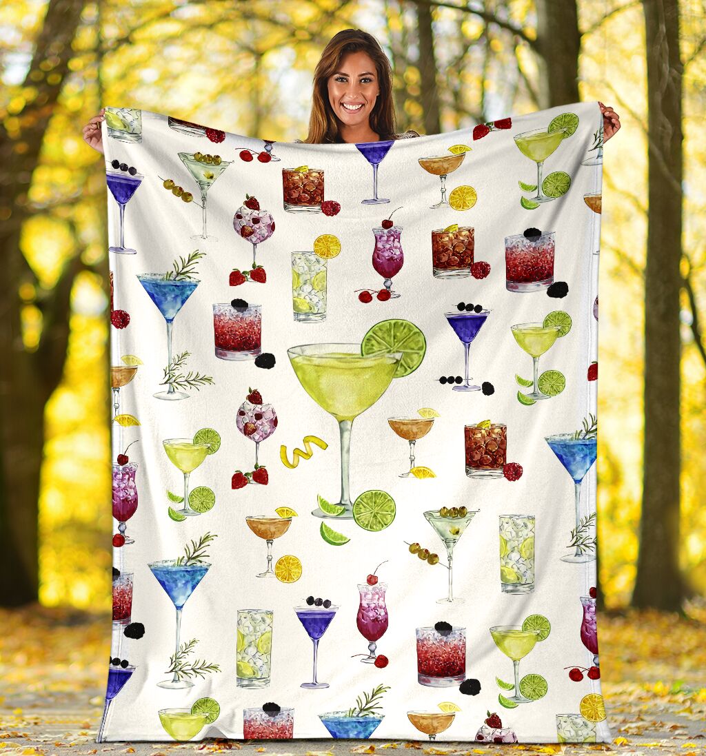 Tropical Drink Lover Flannel Blanket For Cozy Bedroom Sofa Decor