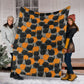 Halloween Pumpkin Black Cat Flannel Blanket For Cozy Bedroom Sofa Decor