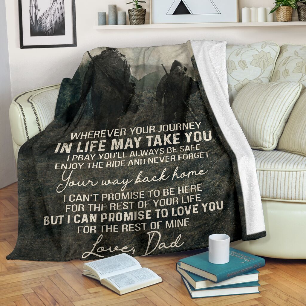 Hunting To My Son Hunting I Can Promise To Love You Flannel Blanket For Cozy Bedroom Sofa Decor