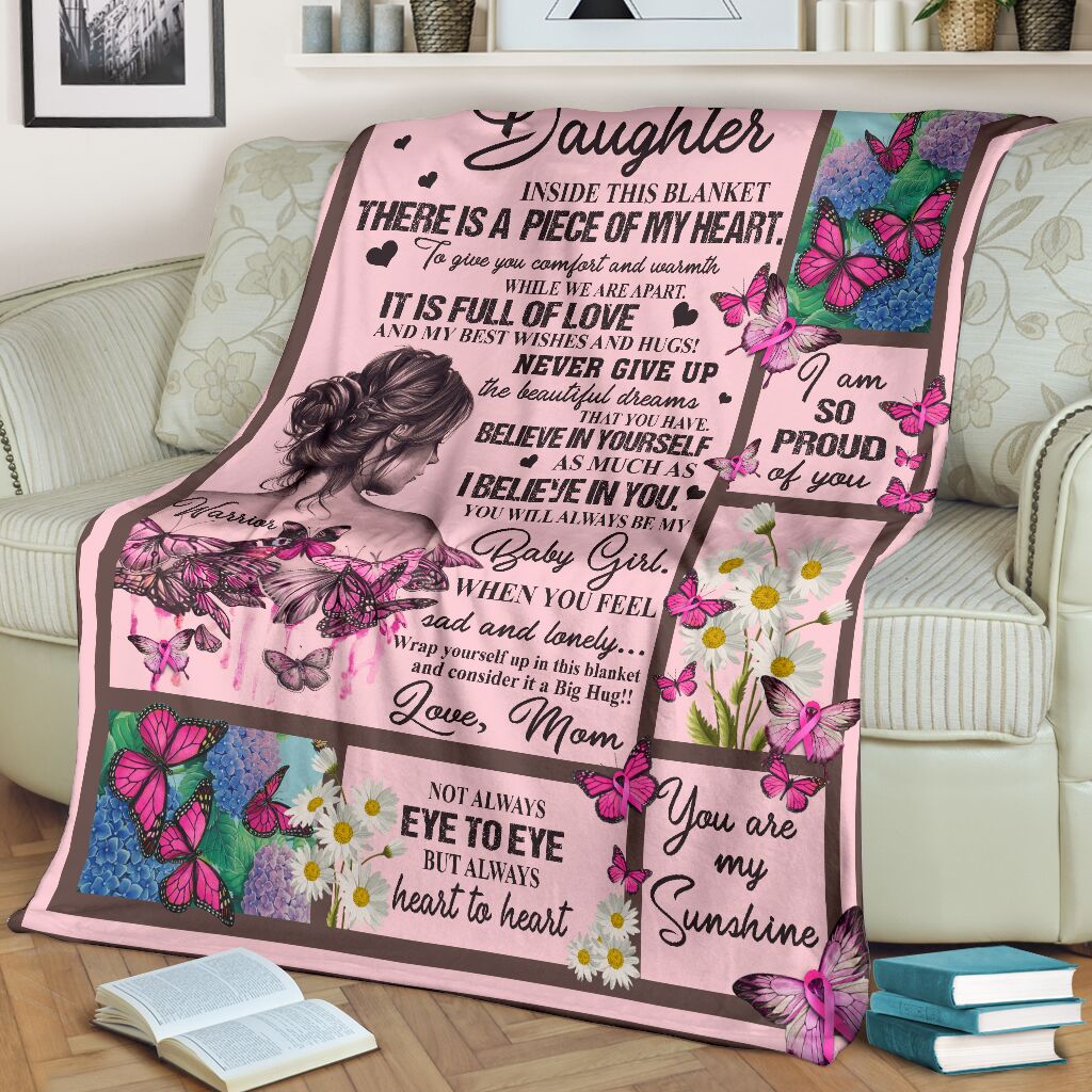 Breast Cancer Awareness Butterfly Flannel Blanket For Cozy Bedroom Sofa Decor