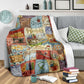 Sewing Handcrafted With Love Flannel Blanket For Cozy Bedroom Sofa Decor