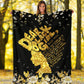 Black Girl Dear Black Girl Faux Glitter Print African American Flannel Blanket For Cozy Bedroom Sofa Decor