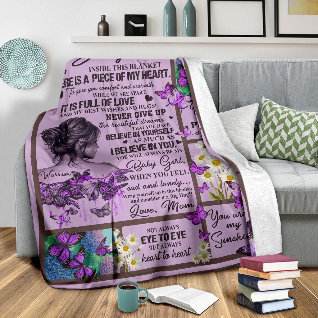 Fibromyalgia To My Daughter Fibromyalgia Awareness Flannel Blanket For Cozy Bedroom Sofa Decor