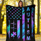 Autism Awareness American Flag Color Flannel Blanket For Cozy Bedroom Sofa Decor