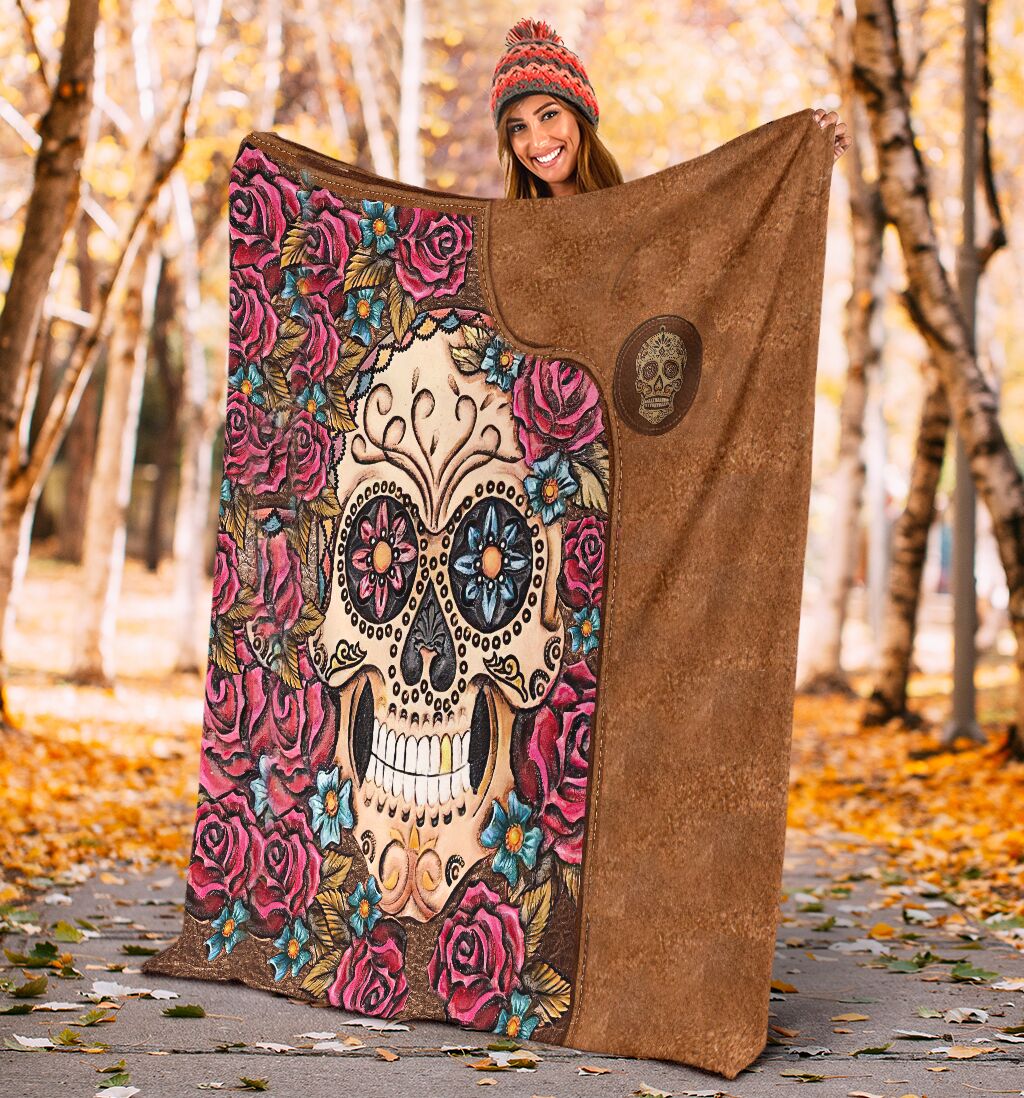 Skull Lovers Beautiful Rose Flannel Blanket For Cozy Bedroom Sofa Decor