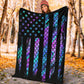 Mermaid American Flag Flannel Blanket For Cozy Bedroom Sofa Decor