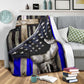 Police Blue Line Flag Flannel Blanket For Cozy Bedroom Sofa Decor