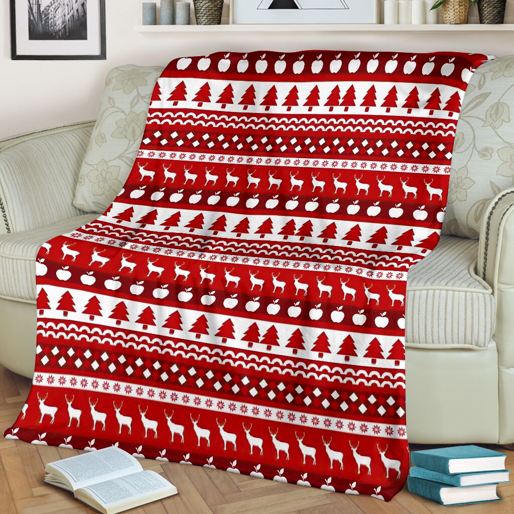 Christmas Teacher Simple Pattern Flannel Blanket For Cozy Bedroom Sofa Decor