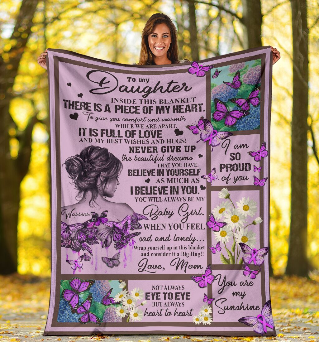 Fibromyalgia To My Daughter Fibromyalgia Awareness Flannel Blanket For Cozy Bedroom Sofa Decor