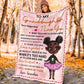 Black Girl To My Granddaughter African American Flannel Blanket For Cozy Bedroom Sofa Decor