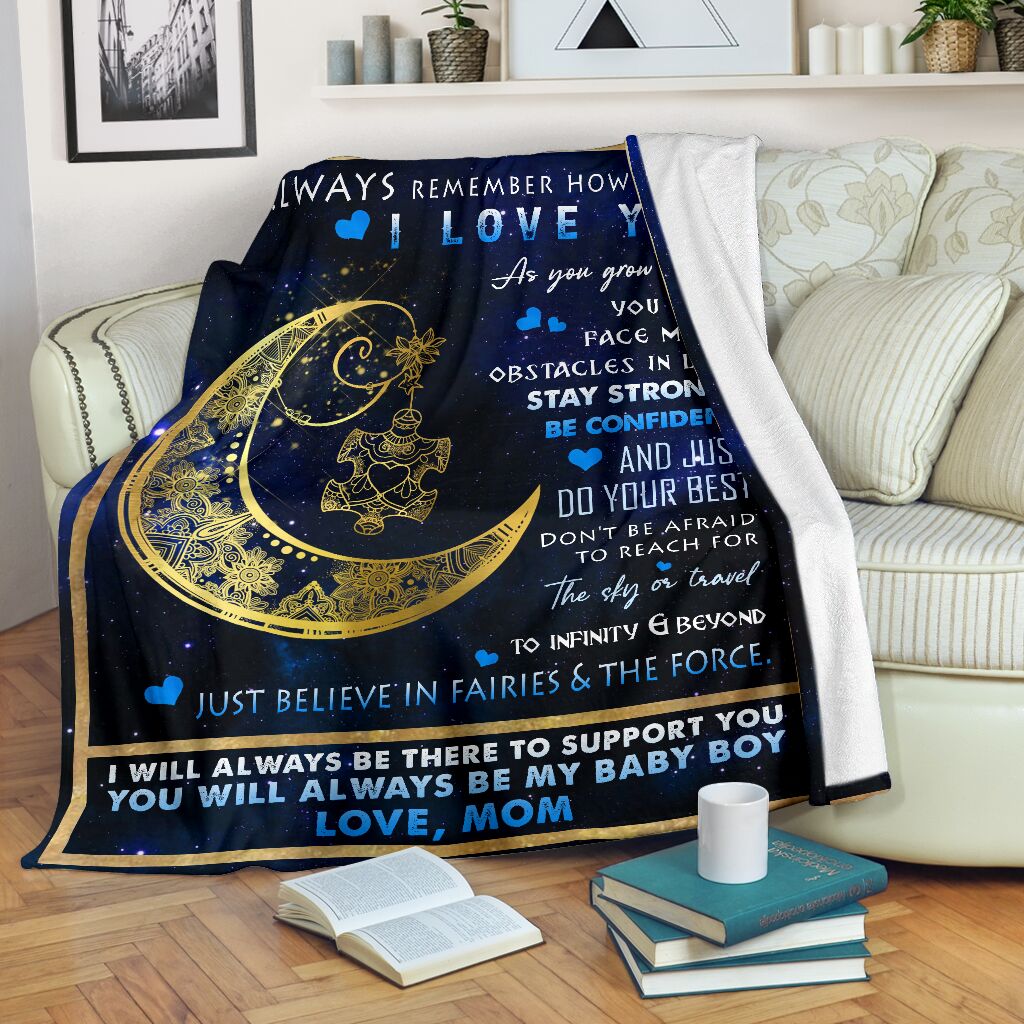 Autism Awareness Son Gift Flannel Blanket For Cozy Bedroom Sofa Decor
