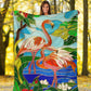 Flamingo Love Beautiful Life Flannel Blanket For Cozy Bedroom Sofa Decor