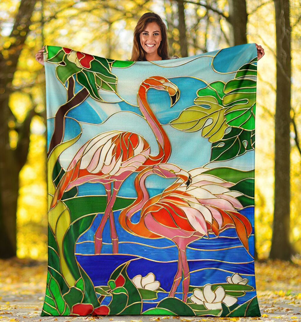 Flamingo Love Beautiful Life Flannel Blanket For Cozy Bedroom Sofa Decor