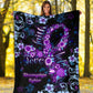 Flower Faith Hope Love Fibromyalgia Awareness Flannel Blanket For Cozy Bedroom Sofa Decor