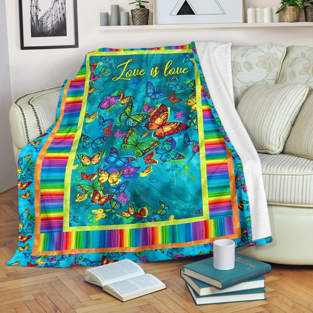 LGBT Love Is Love Support Color Flannel Blanket For Cozy Bedroom Sofa Decor