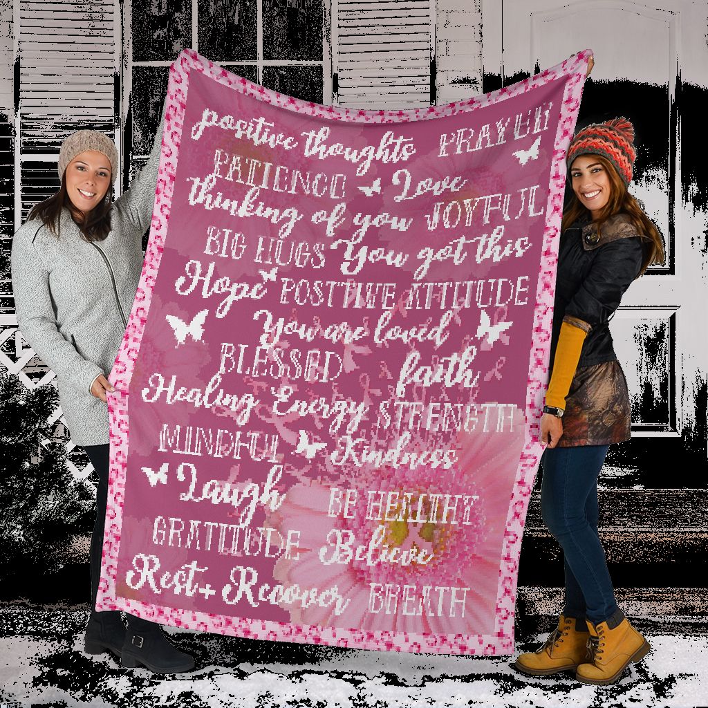 Breast Cancer Warrior Breast Cancer Awareness Flannel Blanket For Cozy Bedroom Sofa Decor
