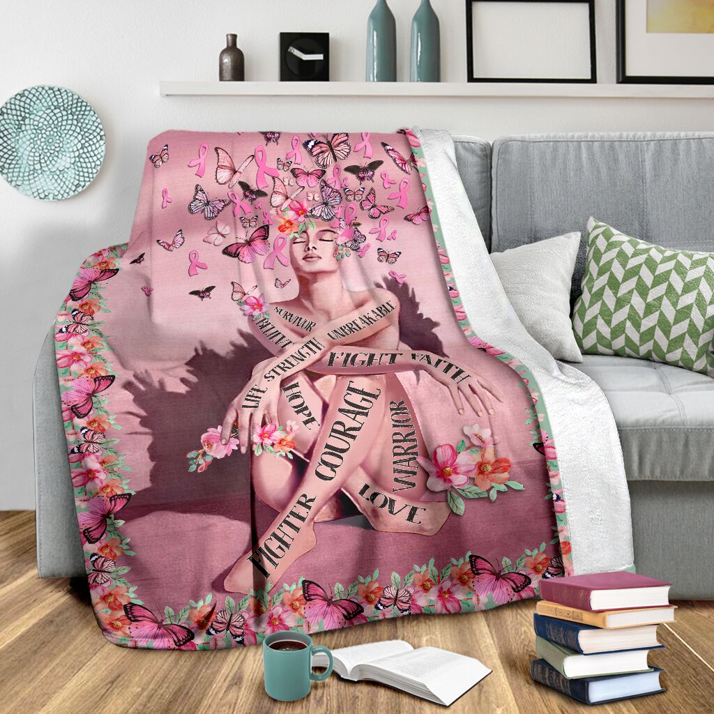 Breast Cancer Survivor Awareness Flannel Blanket For Cozy Bedroom Sofa Decor