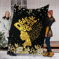 Black Girl Dear Black Girl Faux Glitter Print African American Flannel Blanket For Cozy Bedroom Sofa Decor