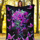 Breast Cancer Awareness Butterfly Flannel Blanket For Cozy Bedroom Sofa Decor
