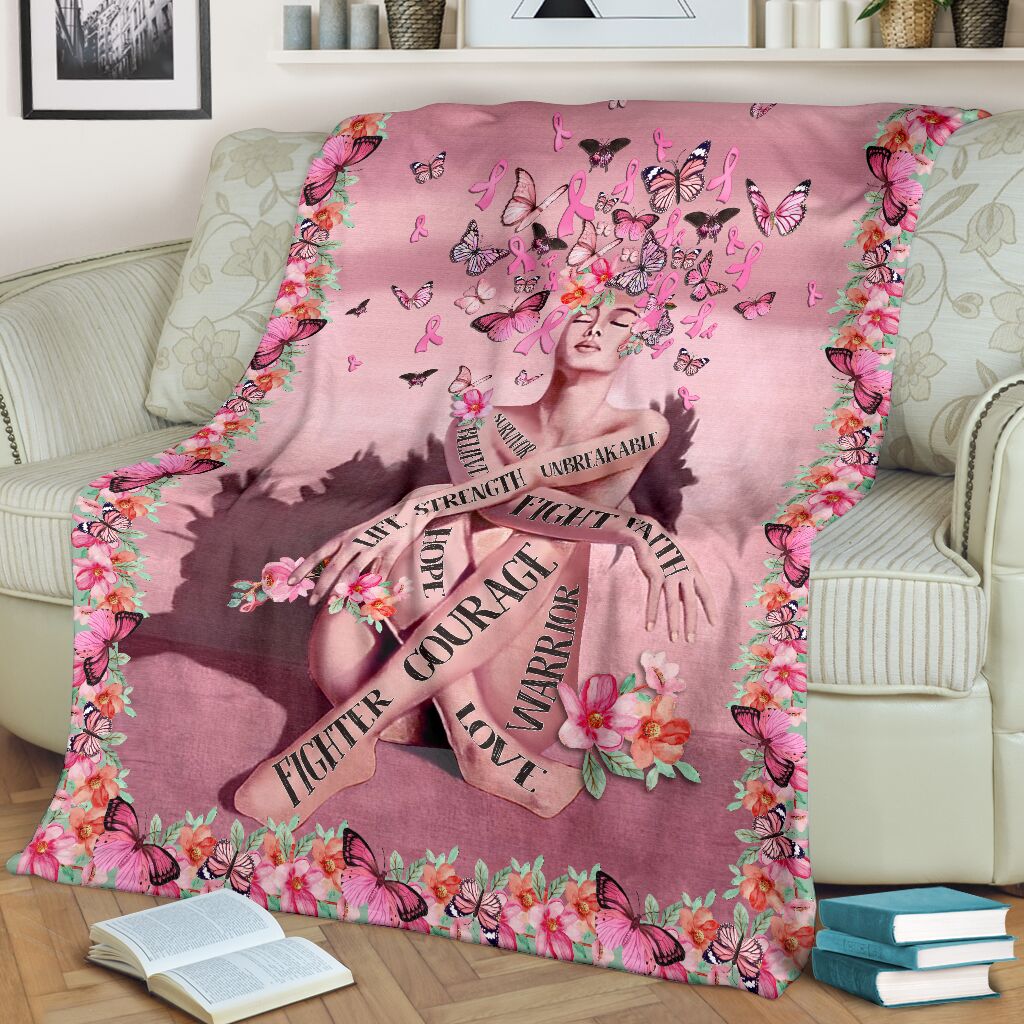 Breast Cancer Survivor Awareness Flannel Blanket For Cozy Bedroom Sofa Decor