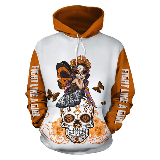 Leukemia Awareness Skull Hoodie For Community Gatherings Casual Wear And Meaningful Support