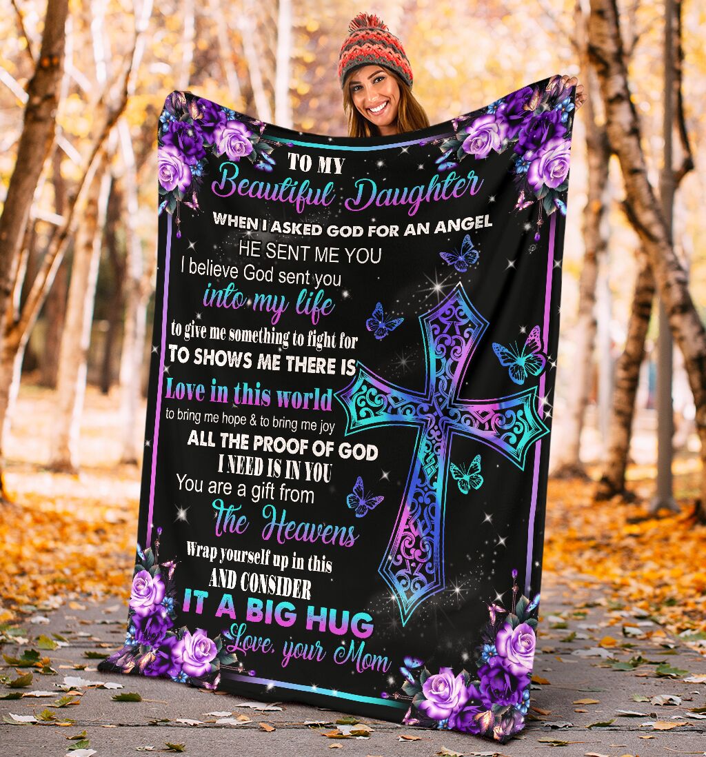 God I Asked God For A Best Friend Christian Flannel Blanket For Cozy Bedroom Sofa Decor