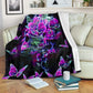 Skull Butterfly Pink Flannel Blanket For Cozy Bedroom Sofa Decor