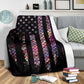 Mermaid Scales American Flag Flannel Blanket For Cozy Bedroom Sofa Decor