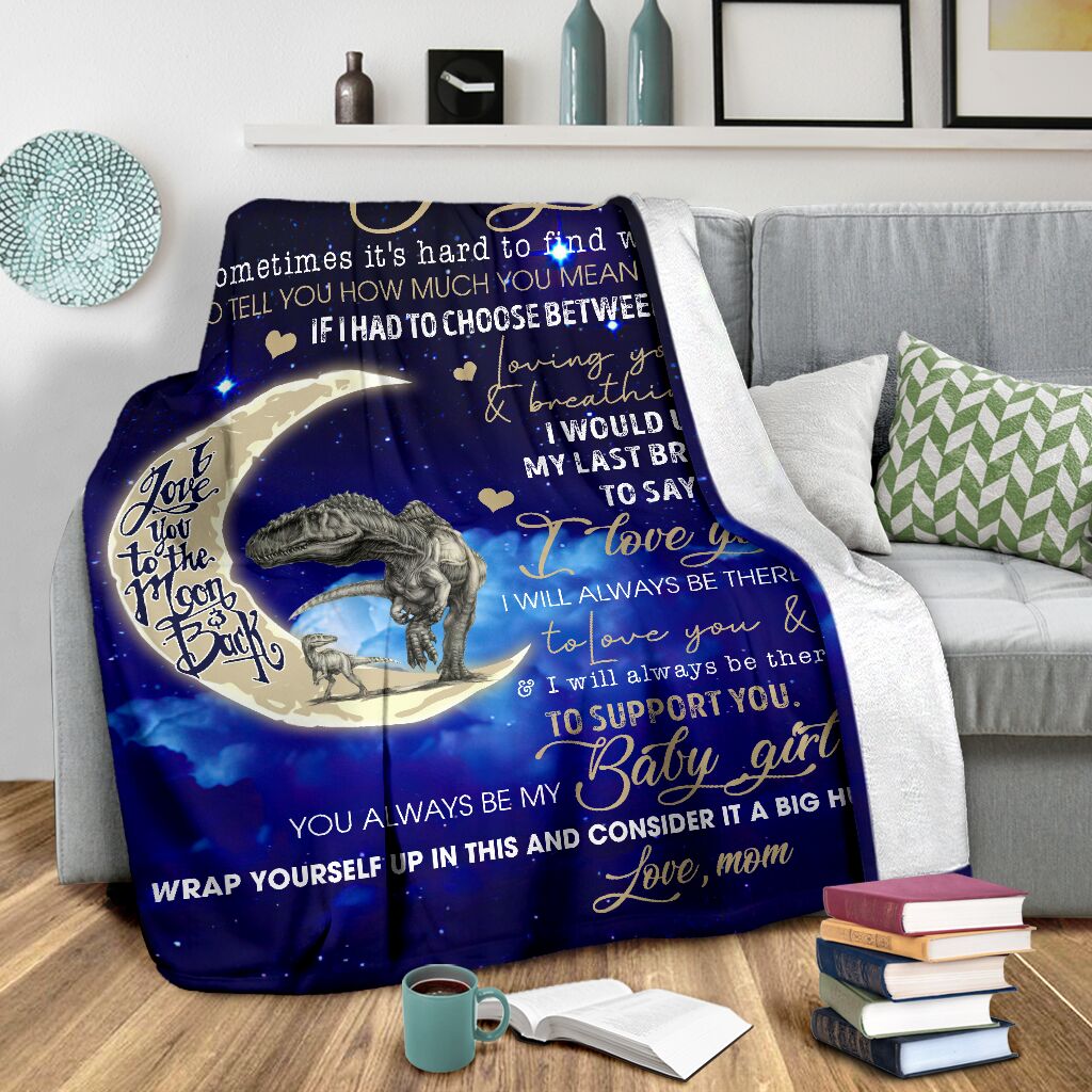 Dinosaur To My Daughter Flannel Blanket For Cozy Bedroom Sofa Decor
