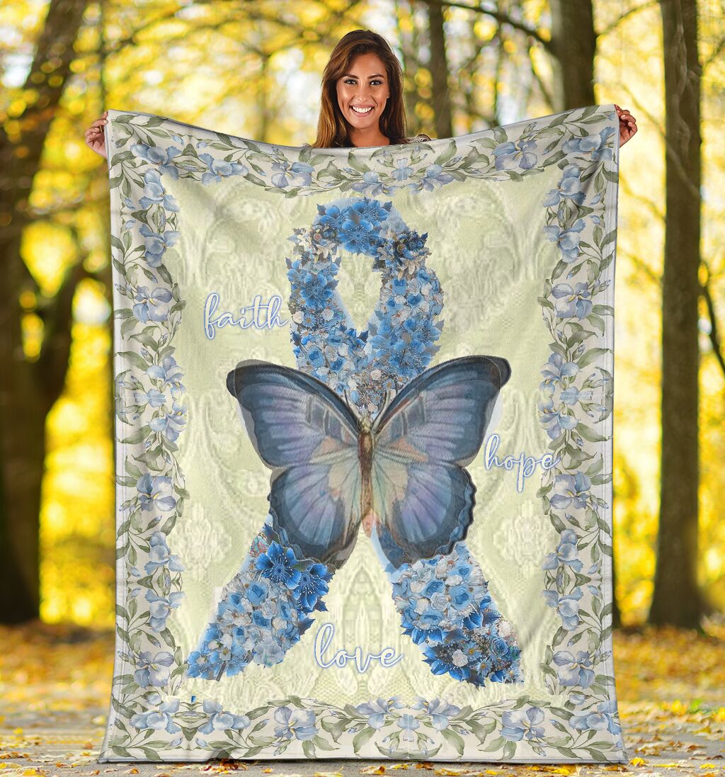 Diabetes Awareness Butterfly Flannel Blanket For Cozy Bedroom Sofa Decor
