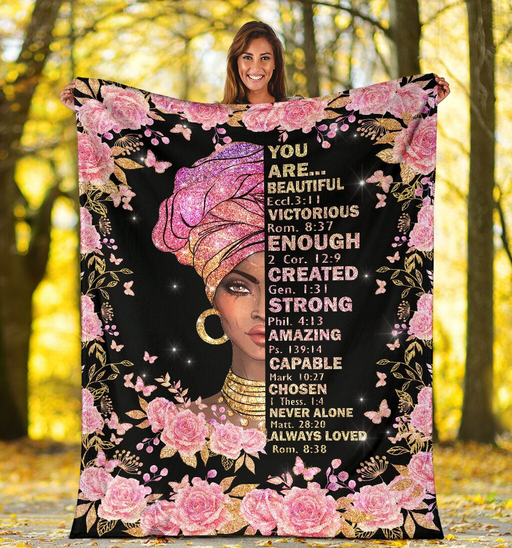 Black Woman God Says You Are African American Flannel Blanket For Cozy Bedroom Sofa Decor