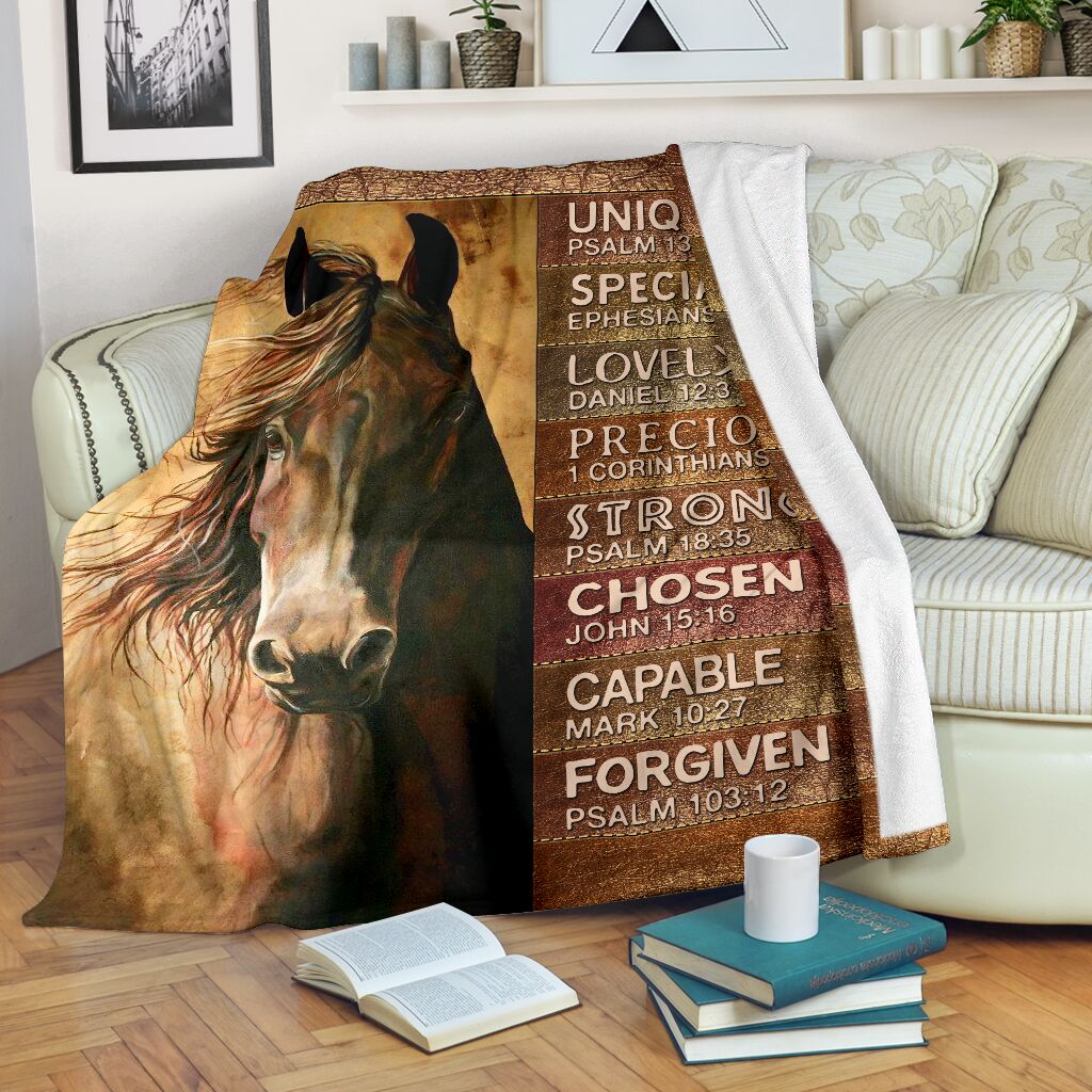 Horse God Says You Are Leather Pattern Flannel Blanket For Cozy Bedroom Sofa Decor