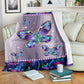 Butterfly Metal Pattern Flannel Blanket For Cozy Bedroom Sofa Decor