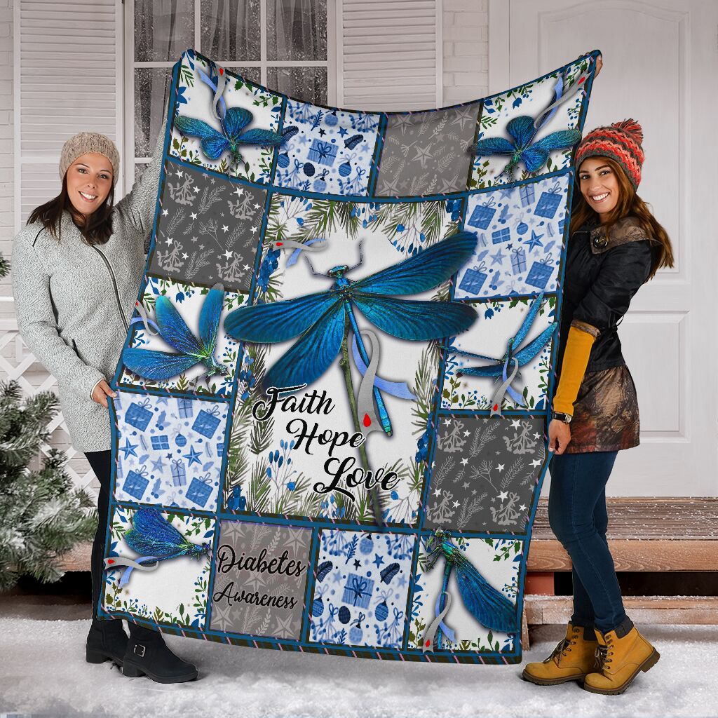 Diabetes Awareness Flannel Blanket For Cozy Bedroom Sofa Decor