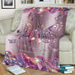 Breast Cancer Awareness Butterfly Flannel Blanket For Cozy Bedroom Sofa Decor