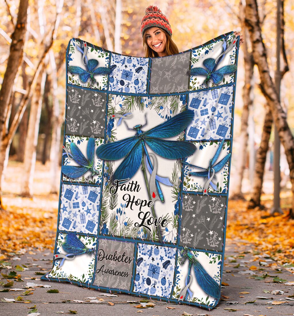 Diabetes Awareness Flannel Blanket For Cozy Bedroom Sofa Decor