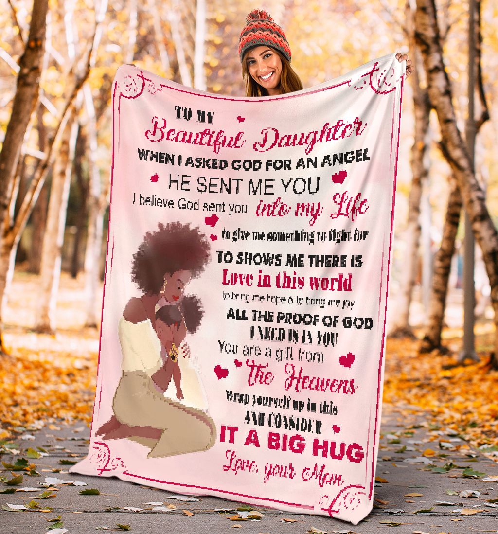 African American I Asked God For A Best Friend Flannel Blanket For Cozy Bedroom Sofa Decor