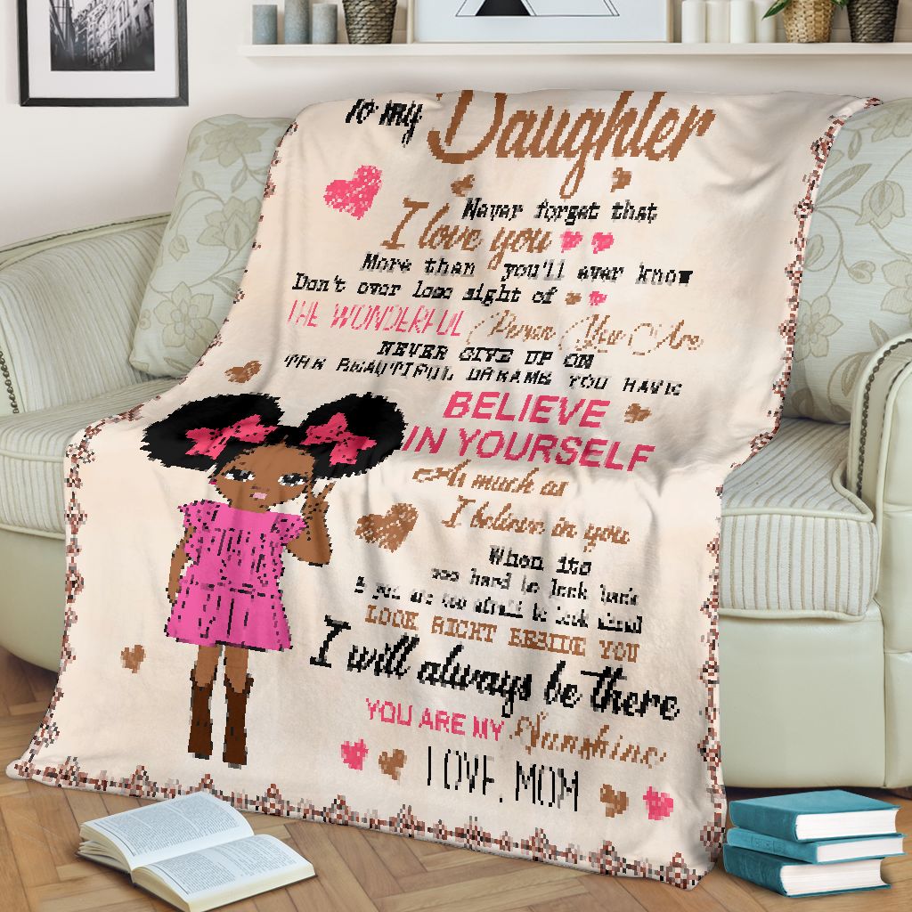 Black Girl To My Daughter African American Flannel Blanket For Cozy Bedroom Sofa Decor