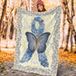 Diabetes Awareness Butterfly Flannel Blanket For Cozy Bedroom Sofa Decor