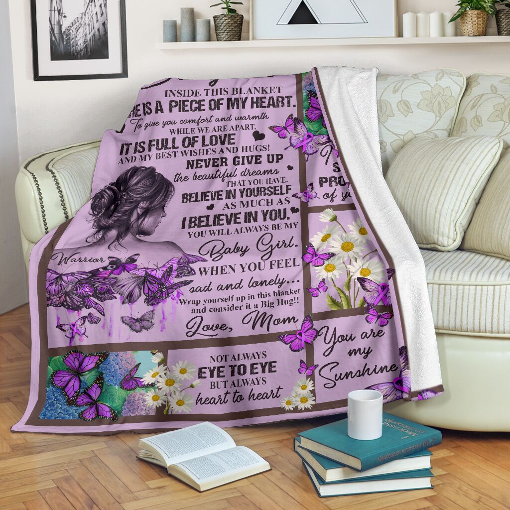 Fibromyalgia To My Daughter Fibromyalgia Awareness Flannel Blanket For Cozy Bedroom Sofa Decor