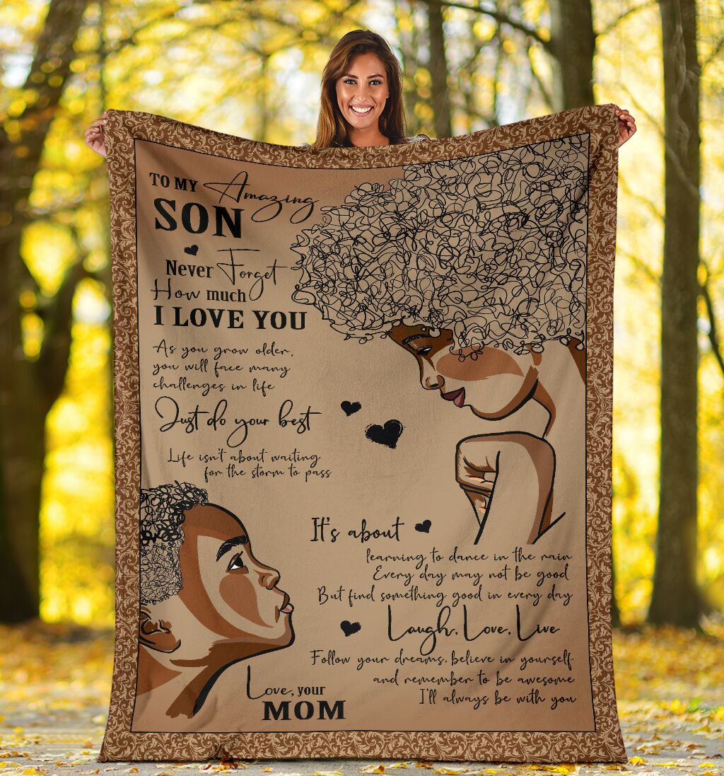 Africa To My Son African American Flannel Blanket For Cozy Bedroom Sofa Decor