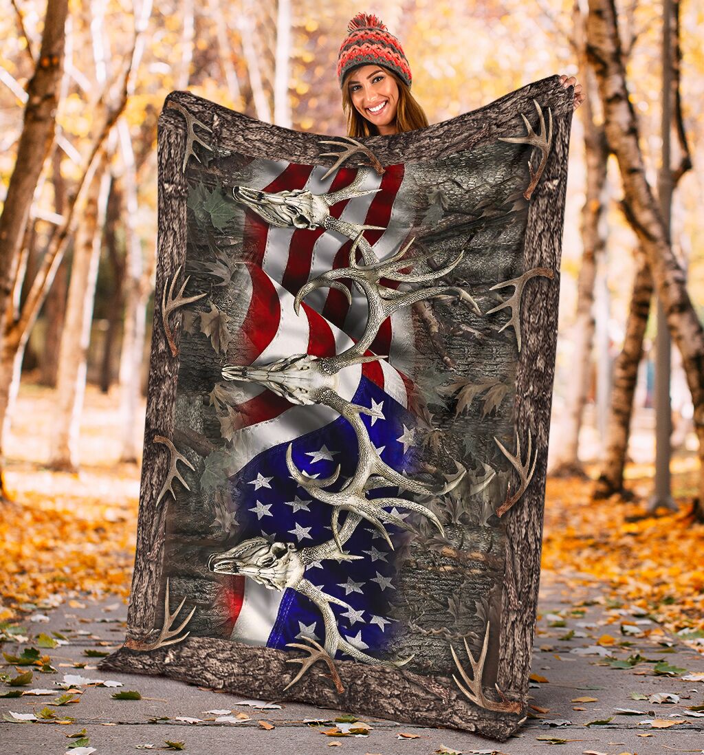Hunting American Hunters Flannel Blanket For Cozy Bedroom Sofa Decor