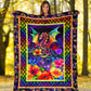 Dragon Colorful Floral Flannel Blanket For Cozy Bedroom Sofa Decor